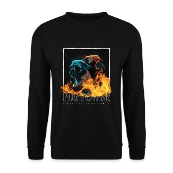 Pug Portrait - Unisex Sweatshirt - black - Front - Alina (178cm) & Michal (187cm)