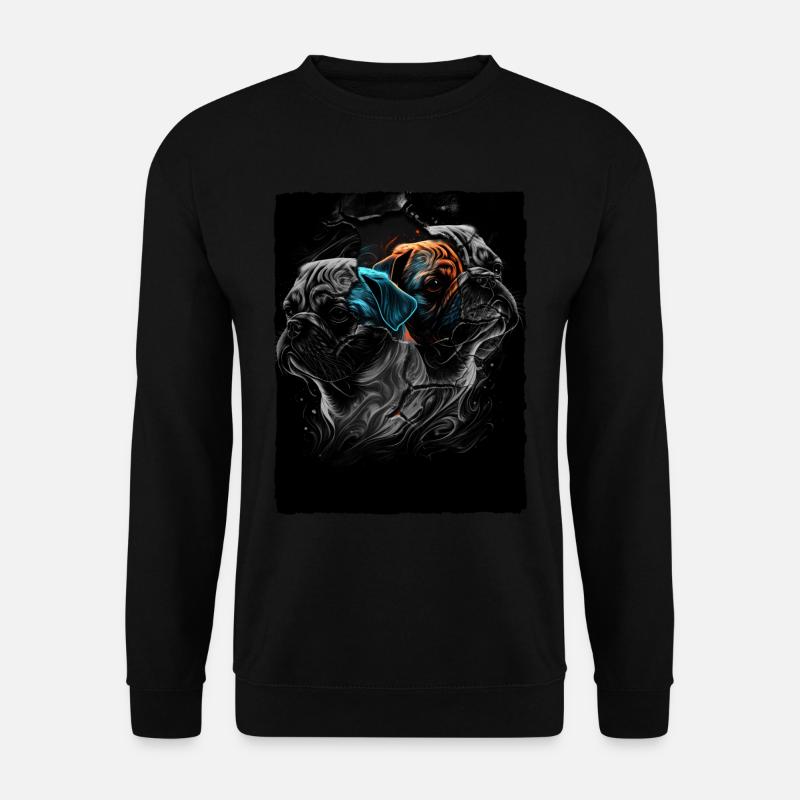Mops Portrait - Unisex Pullover - Schwarz