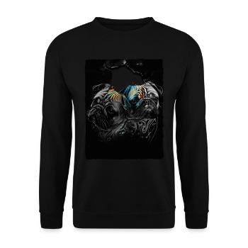 Pug Portrait - Unisex Sweatshirt - black - Front - Alina (178cm) & Michal (187cm)