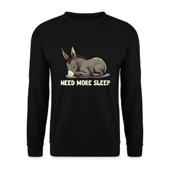 Need More Sleep Sleepy Donkey - Unisex Sweatshirt - black - Front - Alina (178cm) & Michal (187cm)