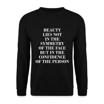 Beauté naturelle Pas de graisse buccale Romover Citation - Sweat-shirt Unisexe - noir - Devant - Alina (178cm) & Michal (187cm)
