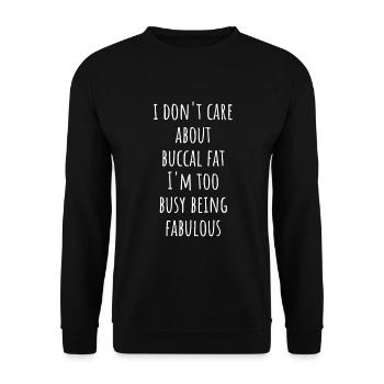 Beauté naturelle Pas de graisse buccale Romover Citation - Sweat-shirt Unisexe - noir - Devant - Alina (178cm) & Michal (187cm)