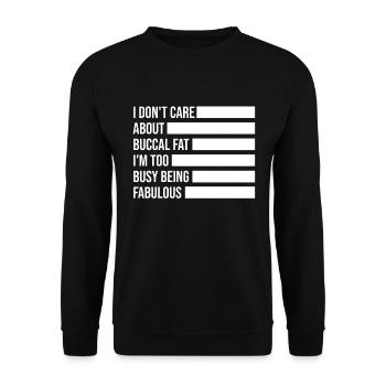 Beauté naturelle Pas de graisse buccale Romover Citation - Sweat-shirt Unisexe - noir - Devant - Alina (178cm) & Michal (187cm)