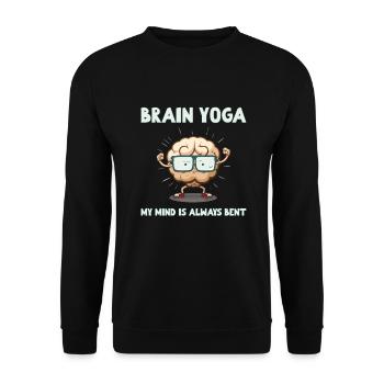 Brain Yoga, My Mind Is Always Bent - Unisex Sweatshirt - black - Front - Alina (178cm) & Michal (187cm)