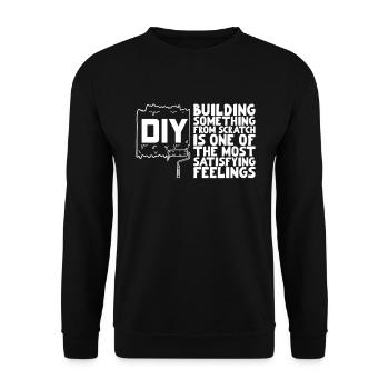 DIY Building something from scratch... - Unisex Pullover - Schwarz - Vorne - Alina (178cm) & Michal (187cm)