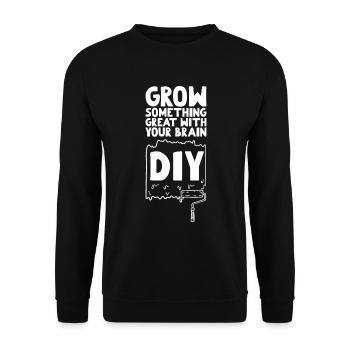 DIY Grow Something Great with Your Brain - Unisex Sweatshirt - black - Front - Alina (178cm) & Michal (187cm)