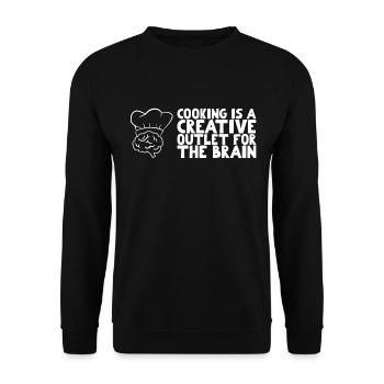 Cooking is a creative outlet for the brain - Unisex Sweatshirt - black - Front - Alina (178cm) & Michal (187cm)