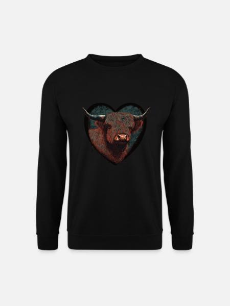 Hochlandrind Herz - Unisex Pullover - Schwarz