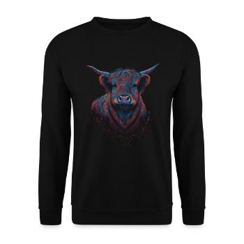 Vache des Highlands - Sweat-shirt Unisexe - noir - Devant - Alina (178cm) & Michal (187cm)