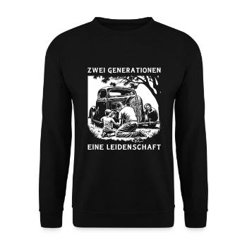 Deux générations une passion - Sweat-shirt Unisexe - noir - Devant - Alina (178cm) & Michal (187cm)