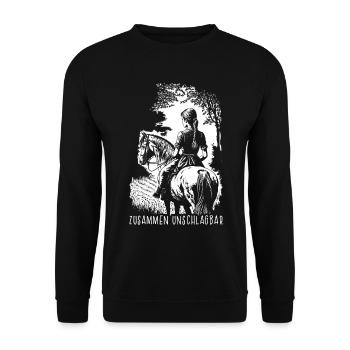 Zusammen Unschlagbar - Unisex Pullover - Schwarz - Vorne - Alina (178cm) & Michal (187cm)