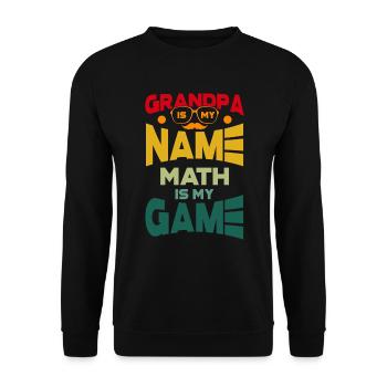 Grand-père est mon nom Math est mon jeu - Sweat-shirt Unisexe - noir - Devant - Alina (178cm) & Michal (187cm)