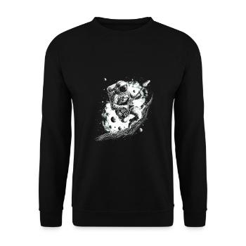 Astronaut Guitar Player - Unisex Pullover - Schwarz - Vorne - Alina (178cm) & Michal (187cm)