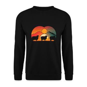 Sheep love the sunset - Unisex Sweatshirt - black - Front - Alina (178cm) & Michal (187cm)