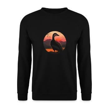 Coucher de soleil sur l’oie - Sweat-shirt Unisexe - noir - Devant - Alina (178cm) & Michal (187cm)