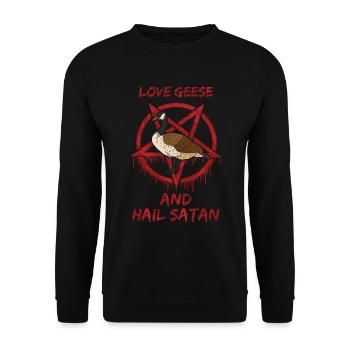 Aimez les oies et saluez Satan - Sweat-shirt Unisexe - noir - Devant - Alina (178cm) & Michal (187cm)
