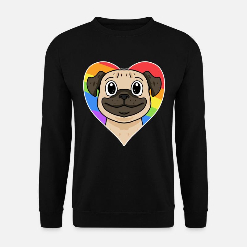 Rainbow - Dog with heart - Unisex Sweatshirt - black