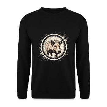 Hog Hunting Crosshair - Unisex Sweatshirt - black - Front - Alina (178cm) & Michal (187cm)