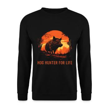 Hog Hunter for Life Boar Hunting - Unisex Sweatshirt - black - Front - Alina (178cm) & Michal (187cm)