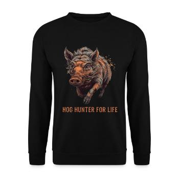 Hog Hunter for Life Boar Hunting - Unisex Sweatshirt - black - Front - Alina (178cm) & Michal (187cm)