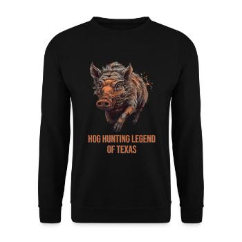 Hog Hunting Legend OF Texas - Unisex Sweatshirt - black - Front - Alina (178cm) & Michal (187cm)