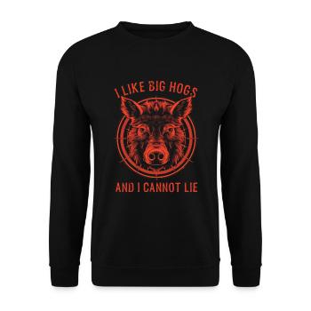 J’aime les gros porcs et je ne peux pas mentir - Sweat-shirt Unisexe - noir - Devant - Alina (178cm) & Michal (187cm)