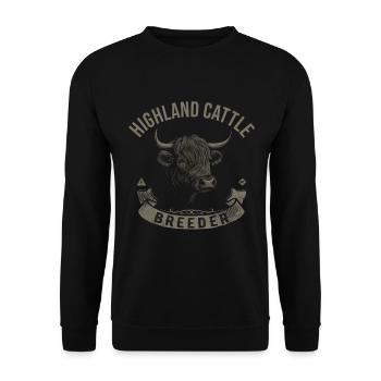 Highland Cattle Highland Cattle Highland Cattle Cow - Sweat-shirt Unisexe - noir - Devant - Alina (178cm) & Michal (187cm)