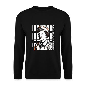 Cell Block Healer Corrections Nurse - Unisex Sweatshirt - black - Front - Alina (178cm) & Michal (187cm)