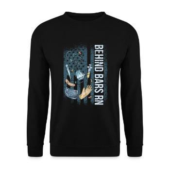 Behind Bars RN Corrections Nurse - Unisex Sweatshirt - black - Front - Alina (178cm) & Michal (187cm)