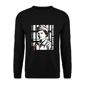 Behind Bars RN Corrections Nurse - Unisex Sweatshirt - black - Front - Alina (178cm) & Michal (187cm)