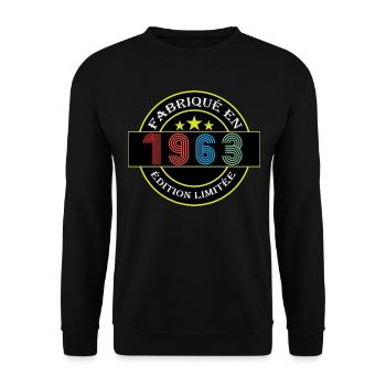 Hergestellt 1963 Limitierte Auflage - Unisex Pullover - Schwarz - Vorne - Alina (178cm) & Michal (187cm)