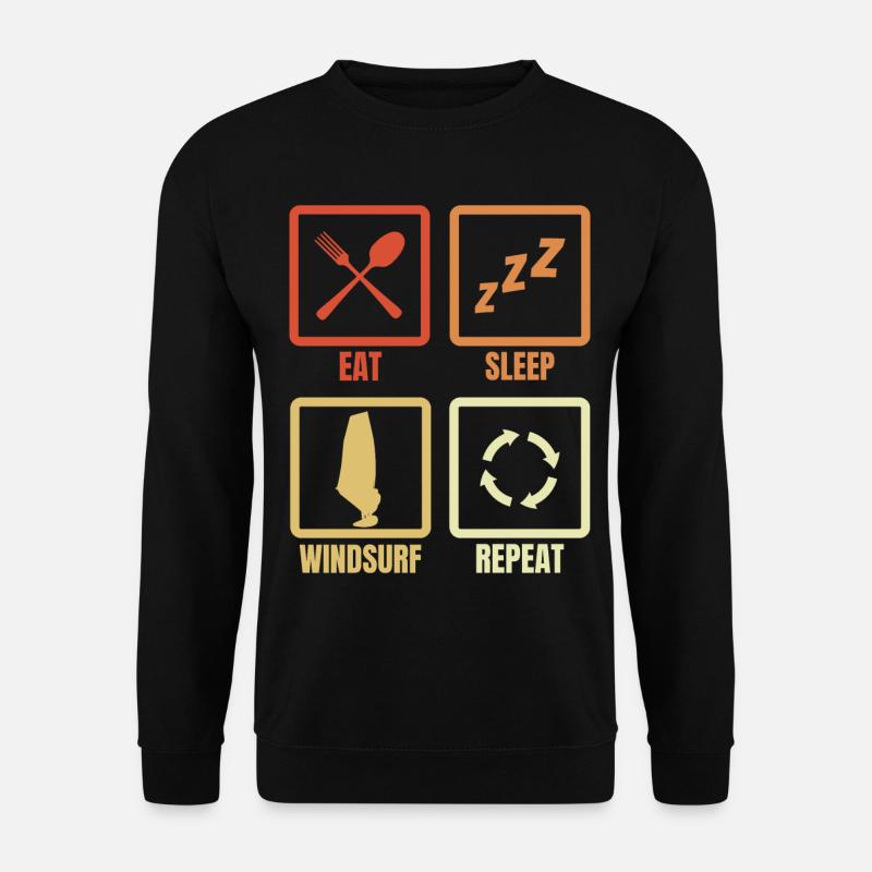 Windsurfen Zeitplan - Unisex Pullover - Schwarz
