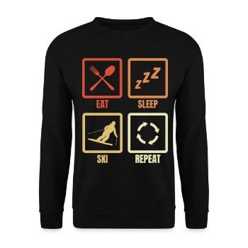 Manger, dormir, skier, répéter - Sweat-shirt Unisexe - noir - Devant - Alina (178cm) & Michal (187cm)