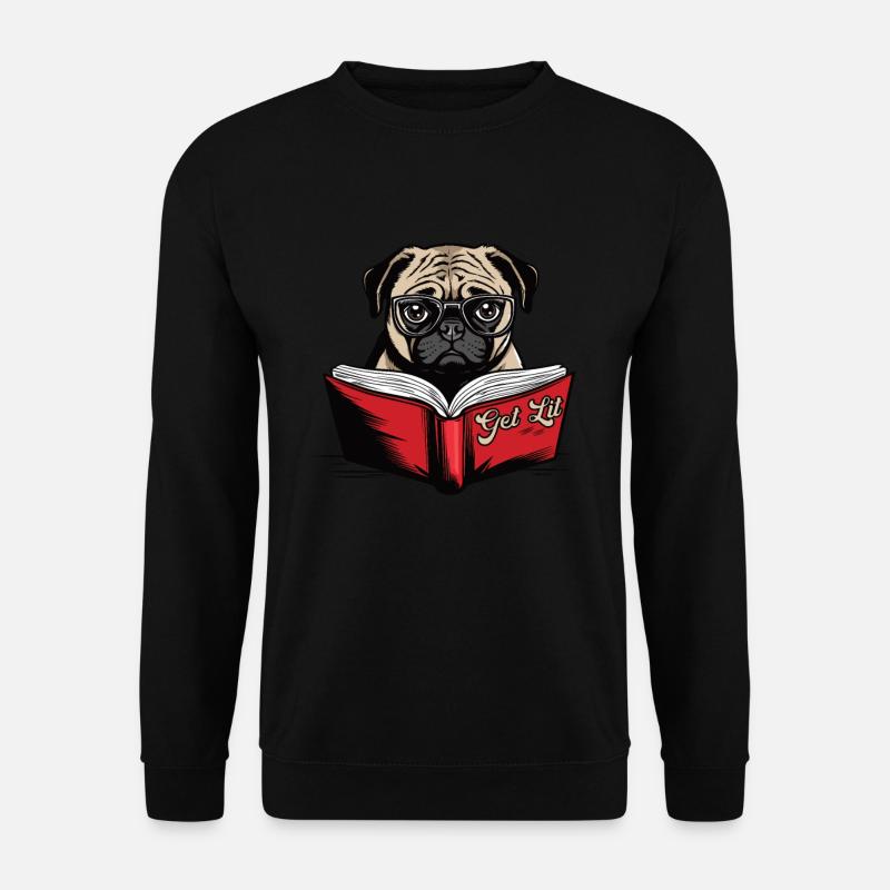 Get Lit Pug - Unisex Pullover - Schwarz