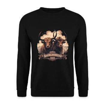 Premium Highland Cattle Breeder - Unisex Sweatshirt - black - Front - Alina (178cm) & Michal (187cm)
