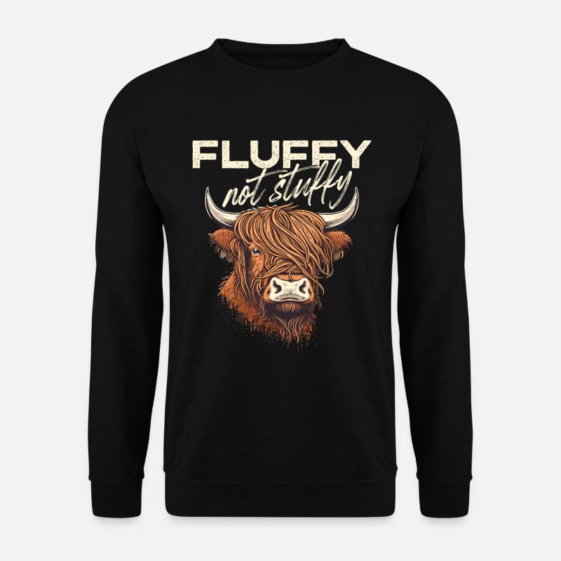 Fluffy Not Stuffy Highland Cow - Unisex Sweatshirt - black