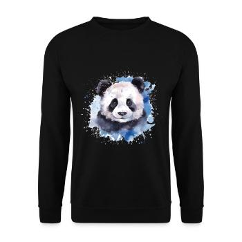 Portrait à l’aquarelle de panda - Sweat-shirt Unisexe - noir - Devant - Alina (178cm) & Michal (187cm)