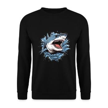 Shark Attack - Unisex Sweatshirt - black - Front - Alina (178cm) & Michal (187cm)
