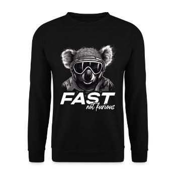Fast Not Furious Koala Bär - Unisex Pullover - Schwarz - Vorne - Alina (178cm) & Michal (187cm)