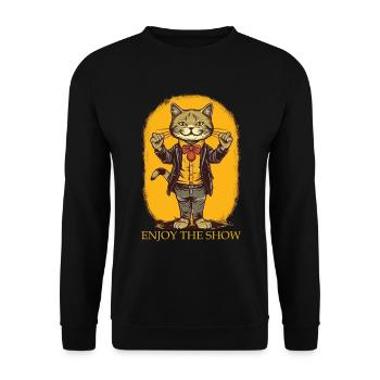 Enjoy the show - Cute - Unisex Sweatshirt - black - Front - Alina (178cm) & Michal (187cm)