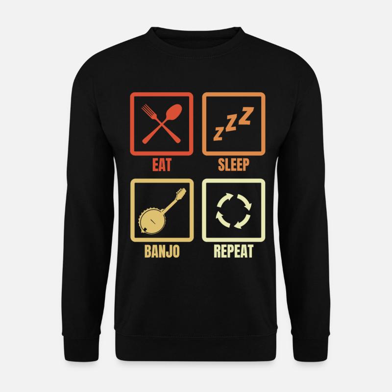 Eat Sleep Banjo Repeat - Unisex Pullover - Schwarz