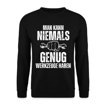 Funny Craftsman Mechanic Monteur Electricians Cool - Unisex Pullover - Schwarz - Vorne - Alina (178cm) & Michal (187cm)