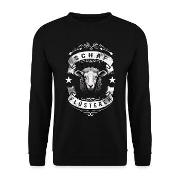 Schafflüsterer - Schaf Silhouette - Unisex Pullover - Schwarz - Vorne - Alina (178cm) & Michal (187cm)