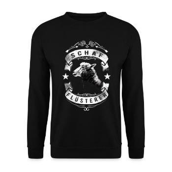 Schafflüsterer - Schaf Silhouette - Unisex Pullover - Schwarz - Vorne - Alina (178cm) & Michal (187cm)