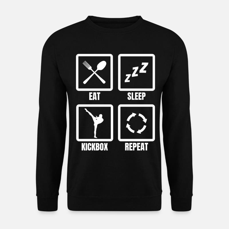 Eat Sleep Kickbox Repeat - Unisex Sweatshirt - black