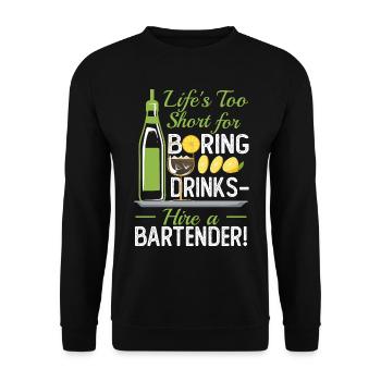 Boring Drinks - Unisex Sweatshirt - black - Front - Alina (178cm) & Michal (187cm)