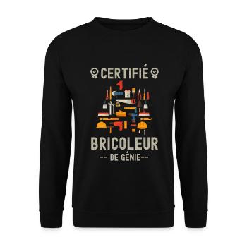 Certifié bricoleur de génie 3 - Sweat-shirt Unisexe - noir - Devant - Alina (178cm) & Michal (187cm)