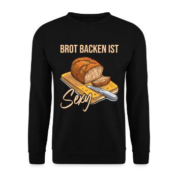 Brot Backen ist Sexy - Unisex Pullover - Schwarz - Vorne - Alina (178cm) & Michal (187cm)