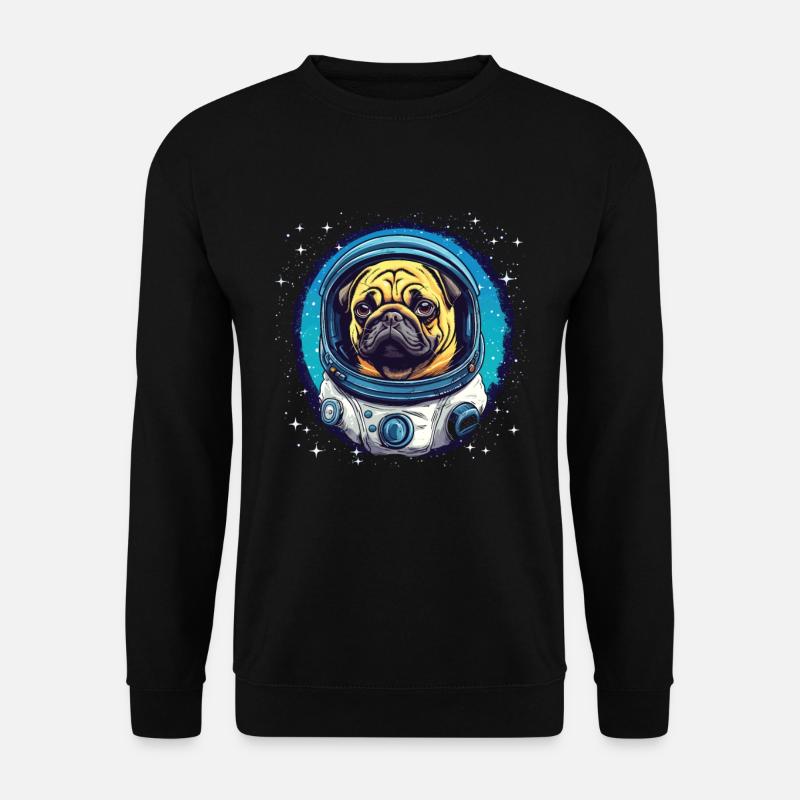 Cute Pug Atsronaut Outa Space - Unisex Sweatshirt - black