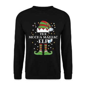 Le café Elfe Moka Maniac - Sweat-shirt Unisexe - noir - Devant - Alina (178cm) & Michal (187cm)